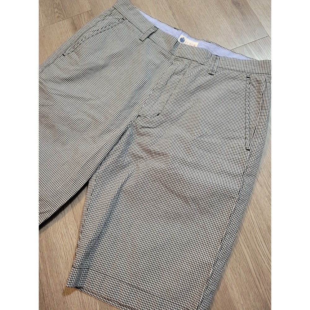 J.Crew Chino Shorts Men 31 Black White Gingham 11" Inseam Cotton Preppy Casual - Picture 2 of 9